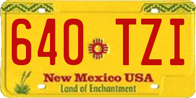 NM license plate 640TZI