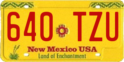 NM license plate 640TZU