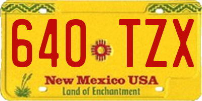 NM license plate 640TZX