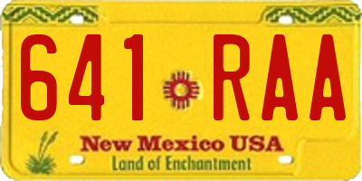 NM license plate 641RAA