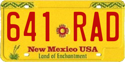 NM license plate 641RAD