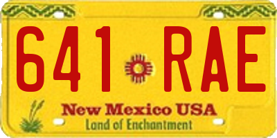 NM license plate 641RAE