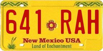 NM license plate 641RAH