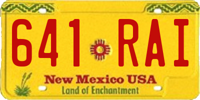 NM license plate 641RAI