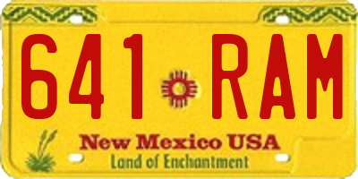 NM license plate 641RAM