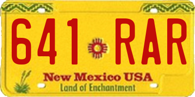 NM license plate 641RAR