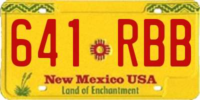 NM license plate 641RBB