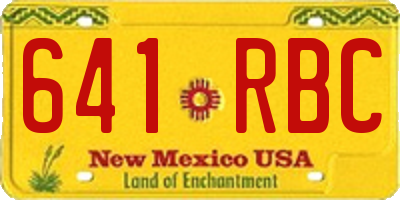 NM license plate 641RBC