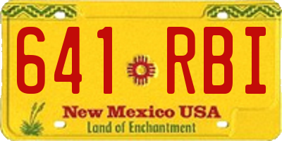 NM license plate 641RBI