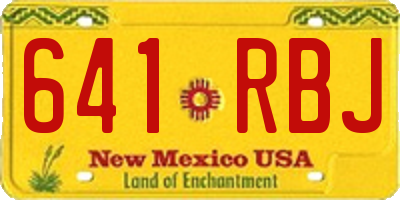 NM license plate 641RBJ