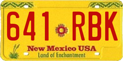 NM license plate 641RBK
