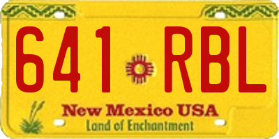 NM license plate 641RBL