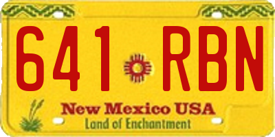 NM license plate 641RBN