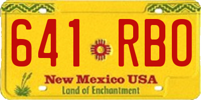 NM license plate 641RBO