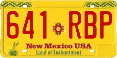 NM license plate 641RBP