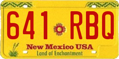 NM license plate 641RBQ