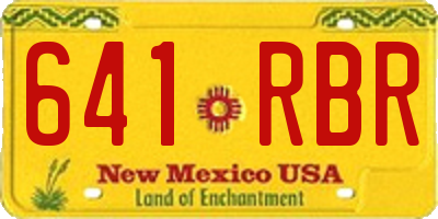 NM license plate 641RBR