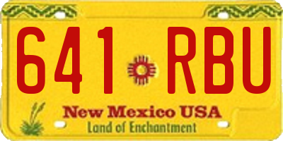 NM license plate 641RBU