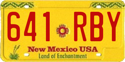 NM license plate 641RBY