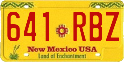NM license plate 641RBZ