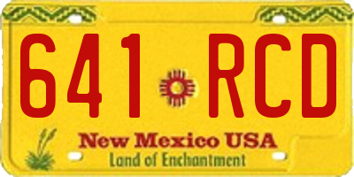 NM license plate 641RCD
