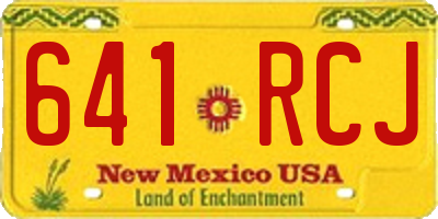 NM license plate 641RCJ