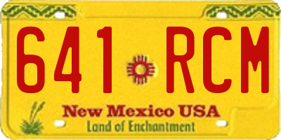 NM license plate 641RCM