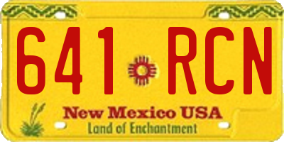 NM license plate 641RCN
