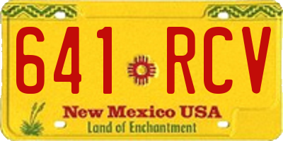 NM license plate 641RCV