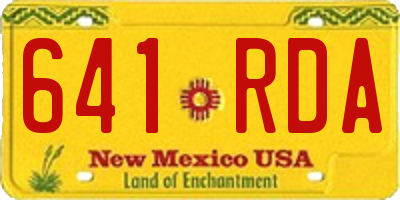 NM license plate 641RDA
