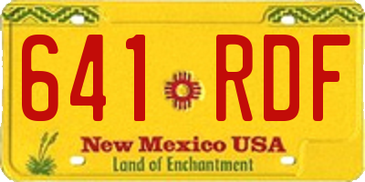 NM license plate 641RDF