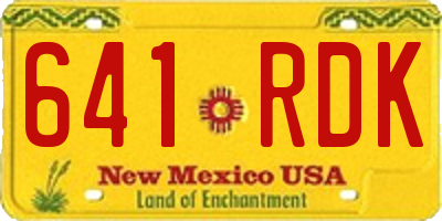 NM license plate 641RDK