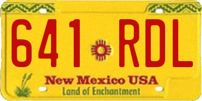 NM license plate 641RDL