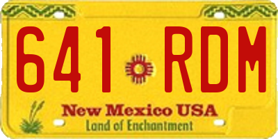 NM license plate 641RDM
