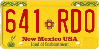 NM license plate 641RDO