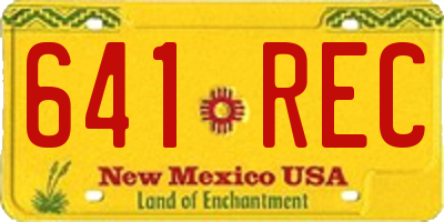 NM license plate 641REC