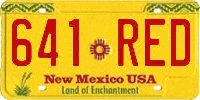 NM license plate 641RED