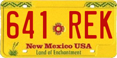 NM license plate 641REK