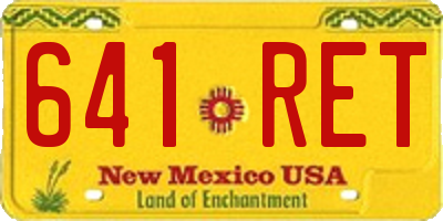 NM license plate 641RET