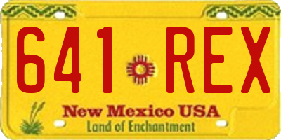 NM license plate 641REX