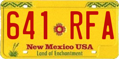 NM license plate 641RFA