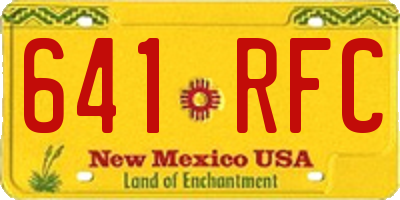 NM license plate 641RFC