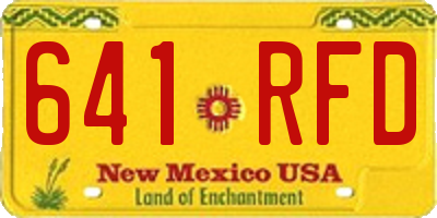 NM license plate 641RFD