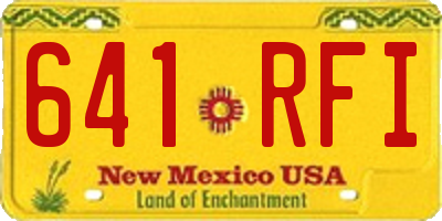 NM license plate 641RFI