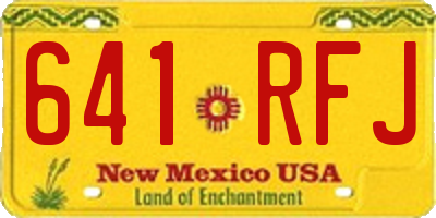 NM license plate 641RFJ