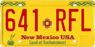NM license plate 641RFL