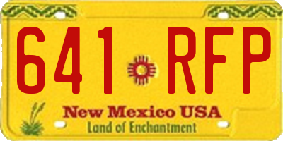 NM license plate 641RFP