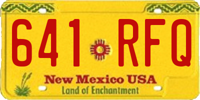 NM license plate 641RFQ