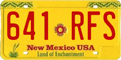 NM license plate 641RFS
