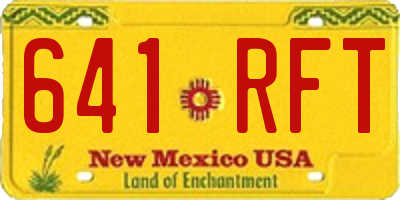 NM license plate 641RFT